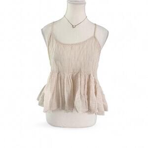 Ruffled Baby Doll Pin Striped Vintage Cami Made With Cotton So Cutsey Size XS